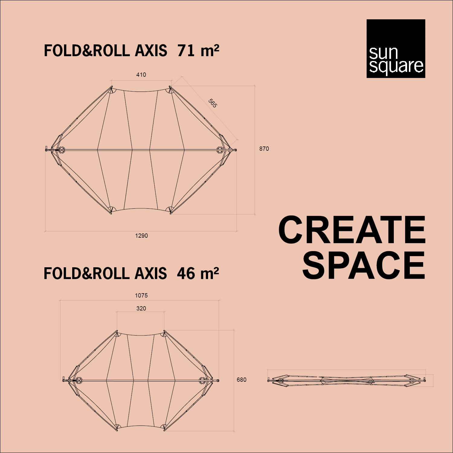 Two dimensions available: FOLD&ROLL AXIS