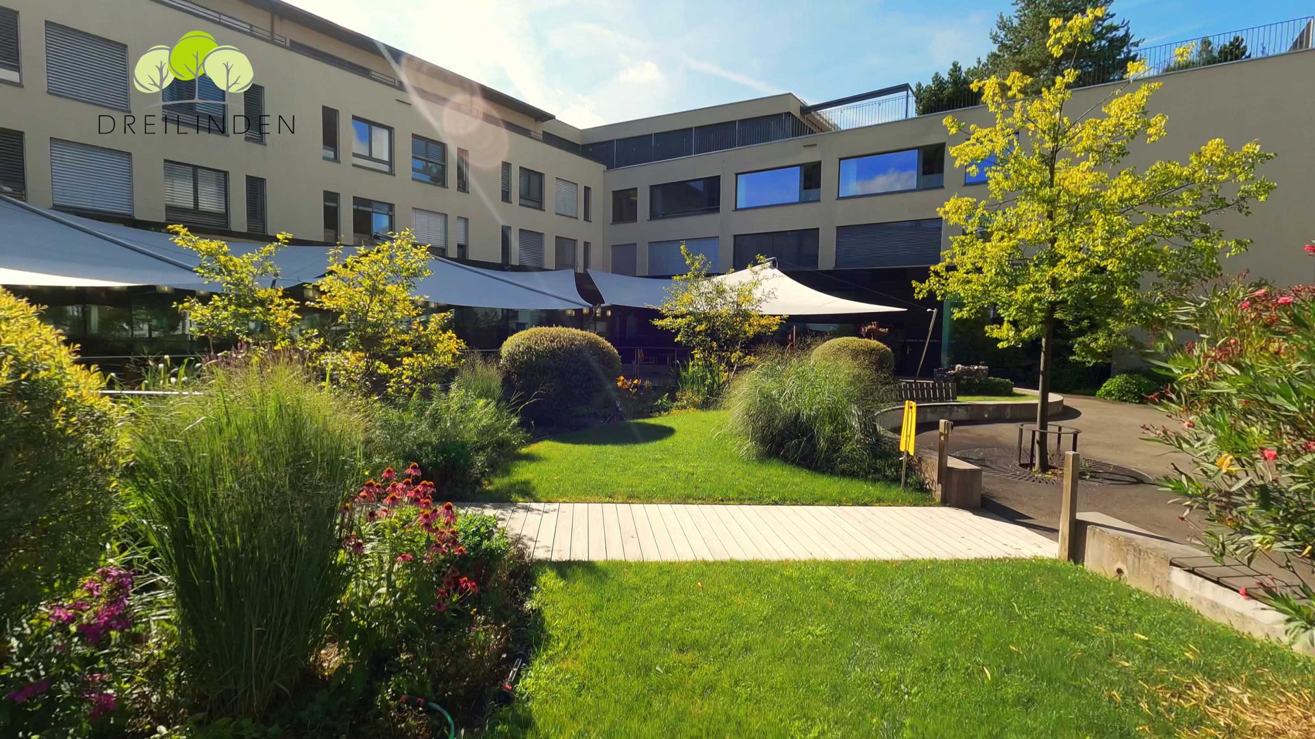 SunSquare Sonnensegel für Wohnheim Dreilinden in der Schweiz