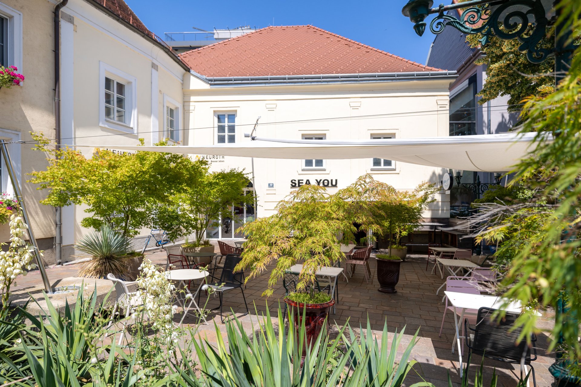 SunSquare sorgt  im Gastgarten des SeaYou Tulln für Wohlbefinden