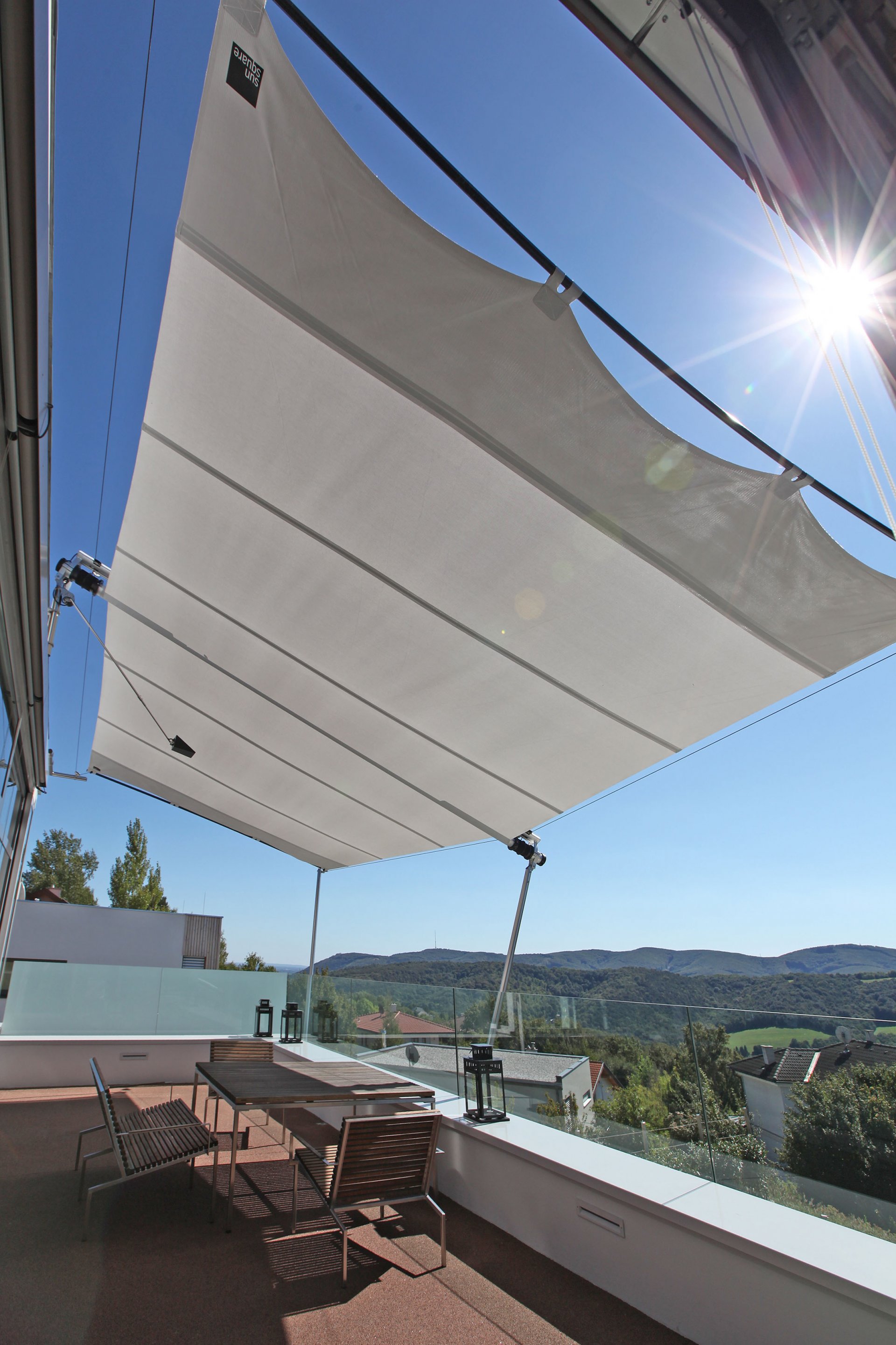 SunSquare - sun sail systems according to individual needs.